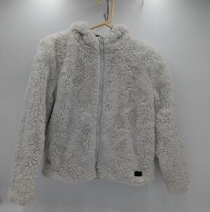 Under Armour Youth Fleece Cozy Jacket Xl Off White Zip Fuzzy Loungewear Soft